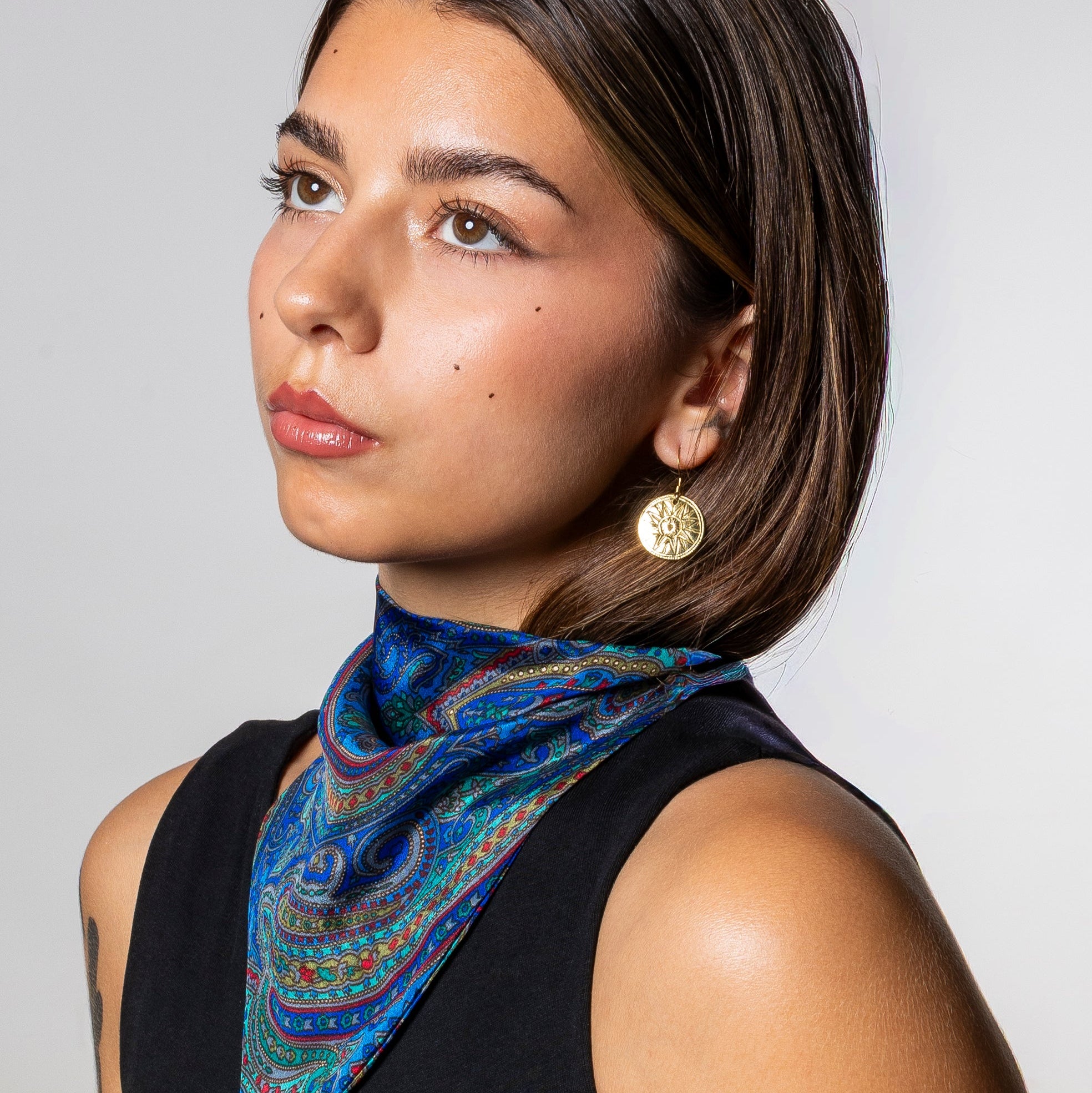 Foulard de soie Bleu cachemire Homme et Femme-Les Soieries d'HUBBTON'S