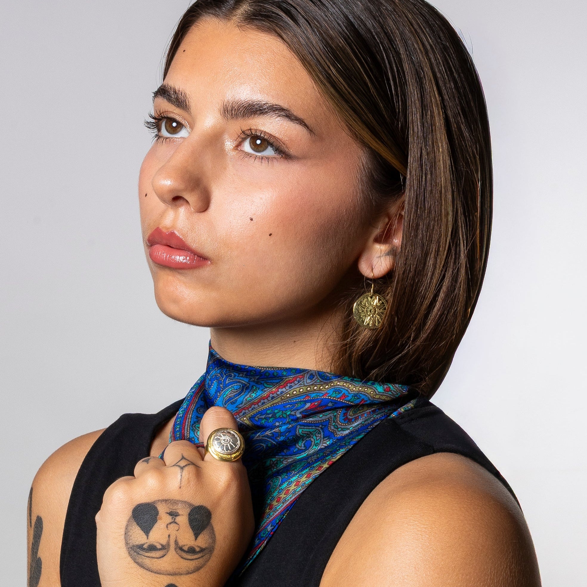 Foulard de soie Bleu cachemire Homme et Femme-Les Soieries d'HUBBTON'S