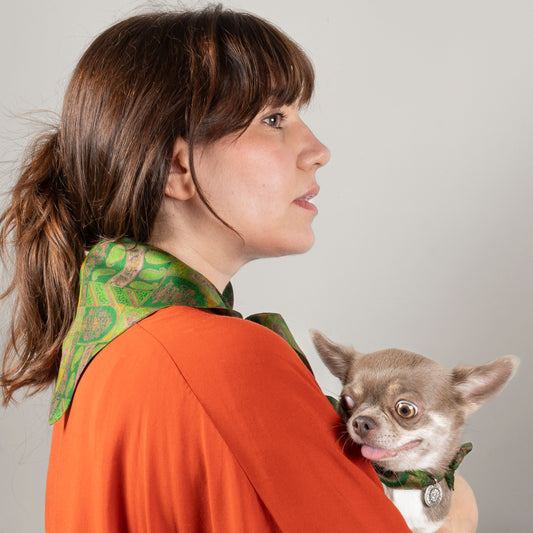 Foulard de soie Kaki Homme et Femme-Les Soieries d'HUBBTON'S