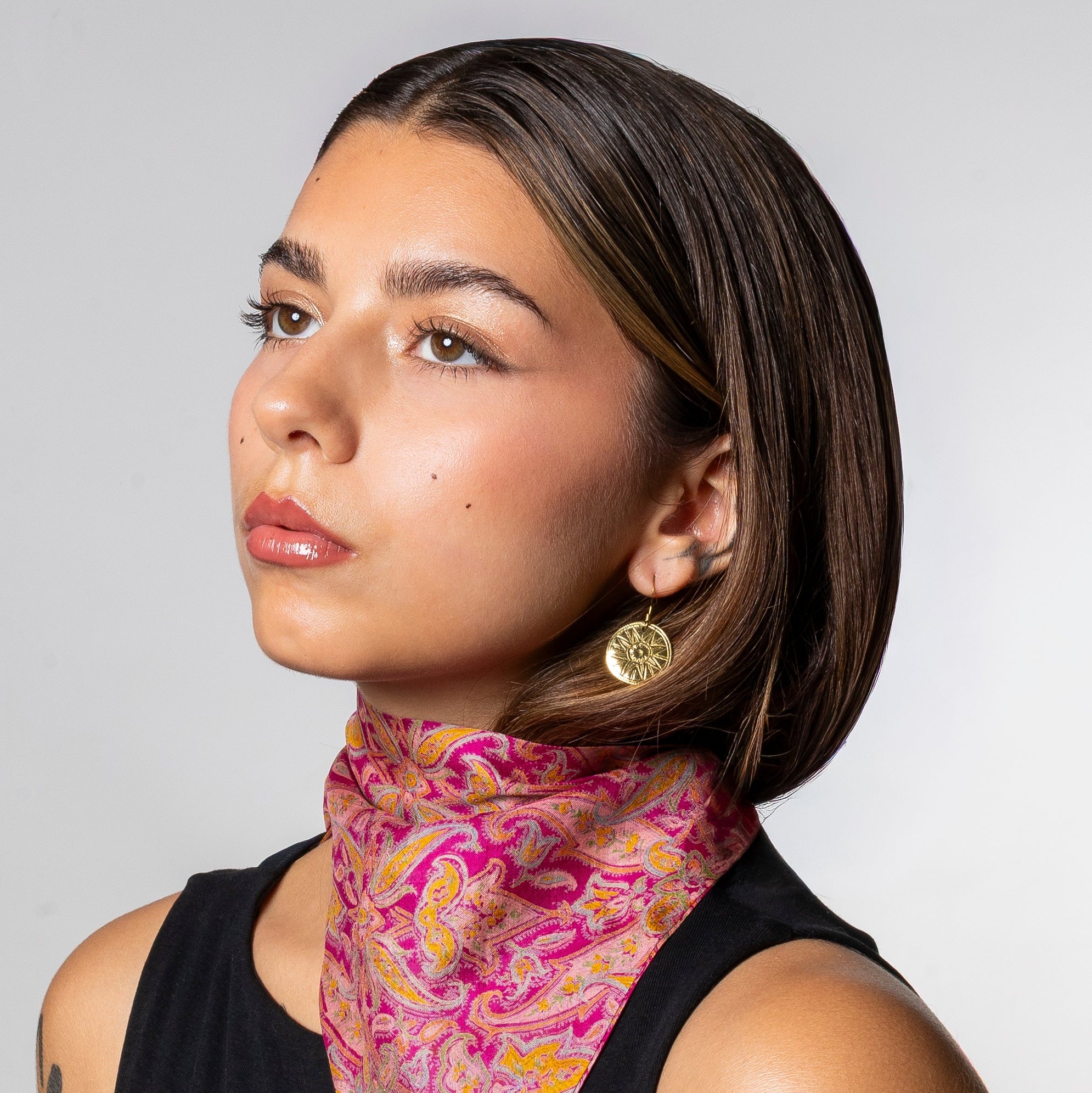 Foulard de soie Rose indien Homme et Femme-Les Soieries d'HUBBTON'S