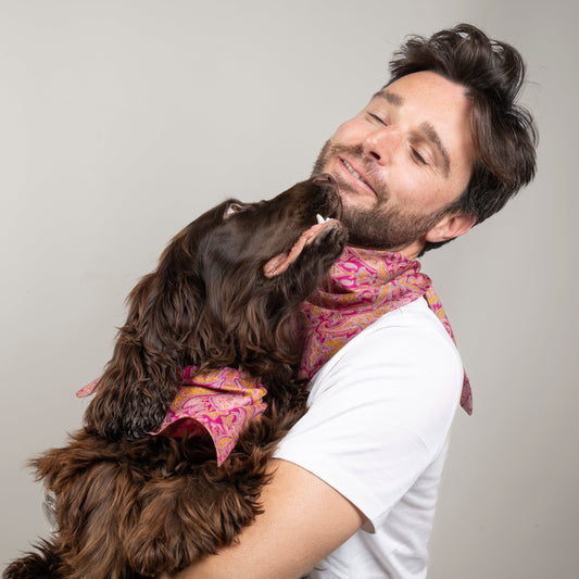 Foulard de soie Rose indien Homme et Femme-Les Soieries d'HUBBTON'S